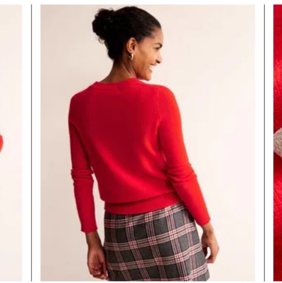 Boden Festive Embroidered Red Sweater Sz XS Mint - Picture 2 of 7